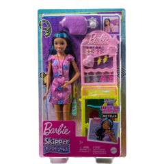 Barbie Skipper Doll and Ear-Piercer Set With Piercing Tool and Accessories, First Jobs