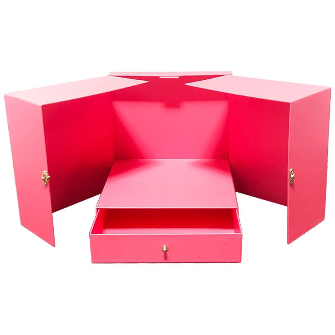 PartyCorp Card Board Surprise Cake Box with One Drawer Gift Box for DIY Customized Photo and Party Decoration - FunCorp India