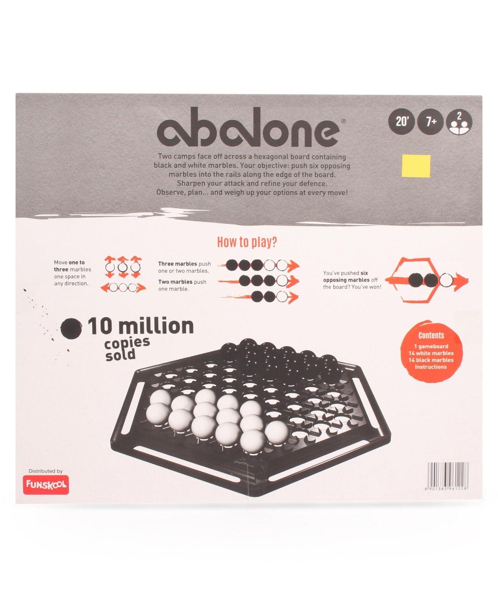 Funskool Abalone Strategical Hexagonal Board Game - Black And White - FunCorp India