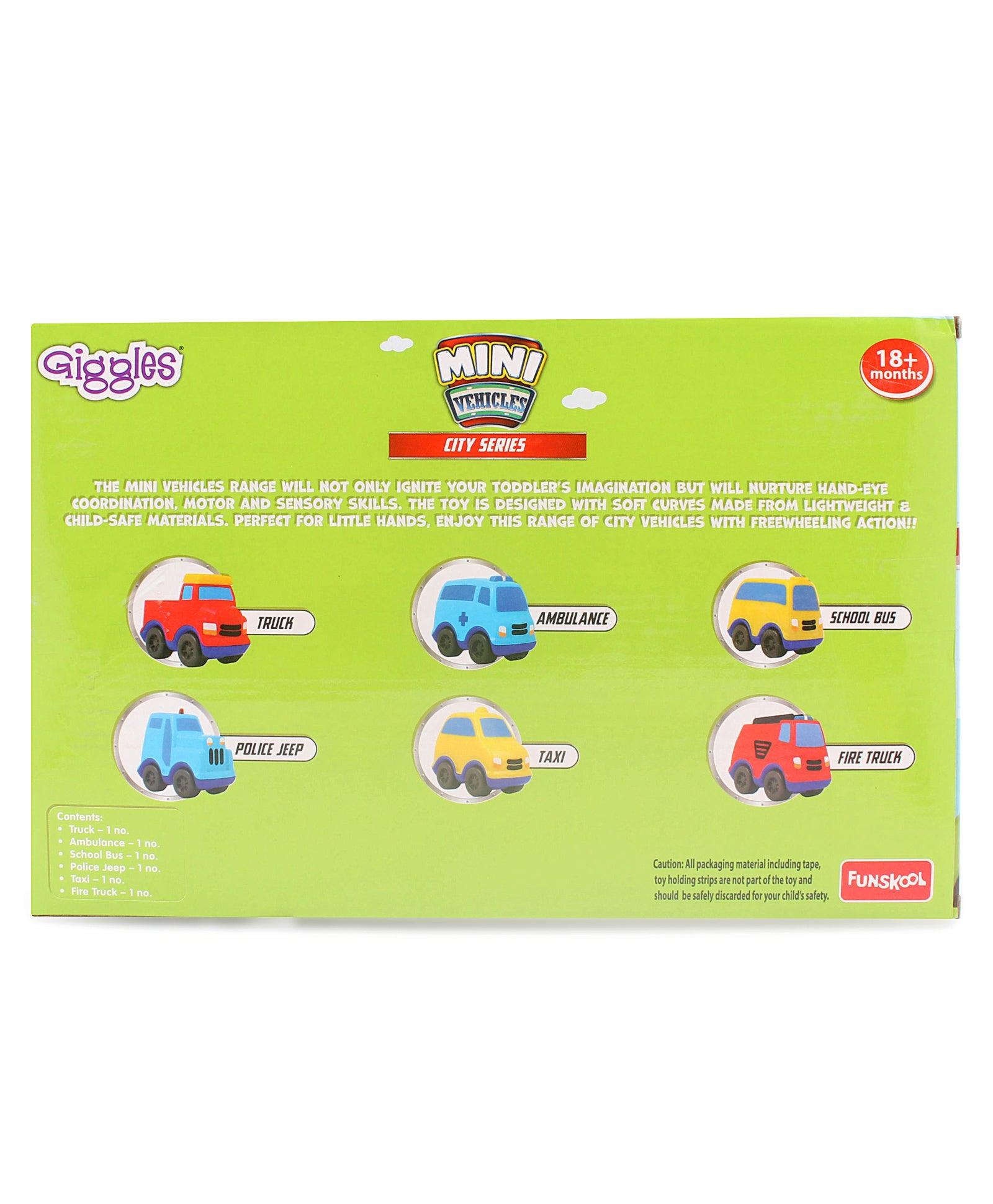 Funskool Giggles Mini Vehicle City Series Gift Pack of 6 for Ages 2+ - FunCorp India