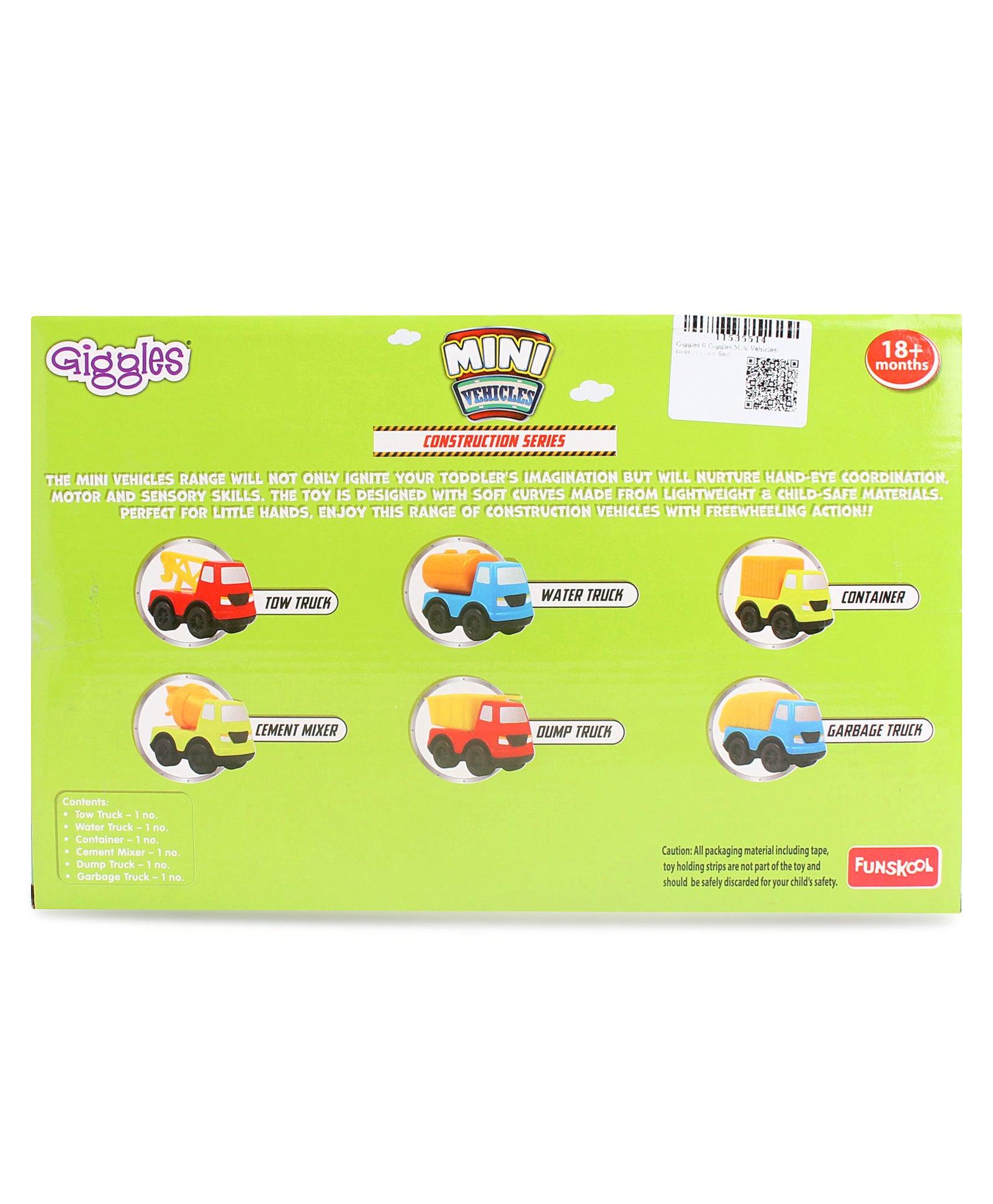 Funskool Giggles Mini Vehicle Construction Series Gift Pack of 6 for Ages 2+ - FunCorp India