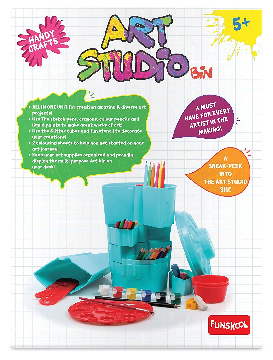Funskool Handycrafts Art Studio Bin - Art Supply Organiser for Ages 5+ - FunCorp India