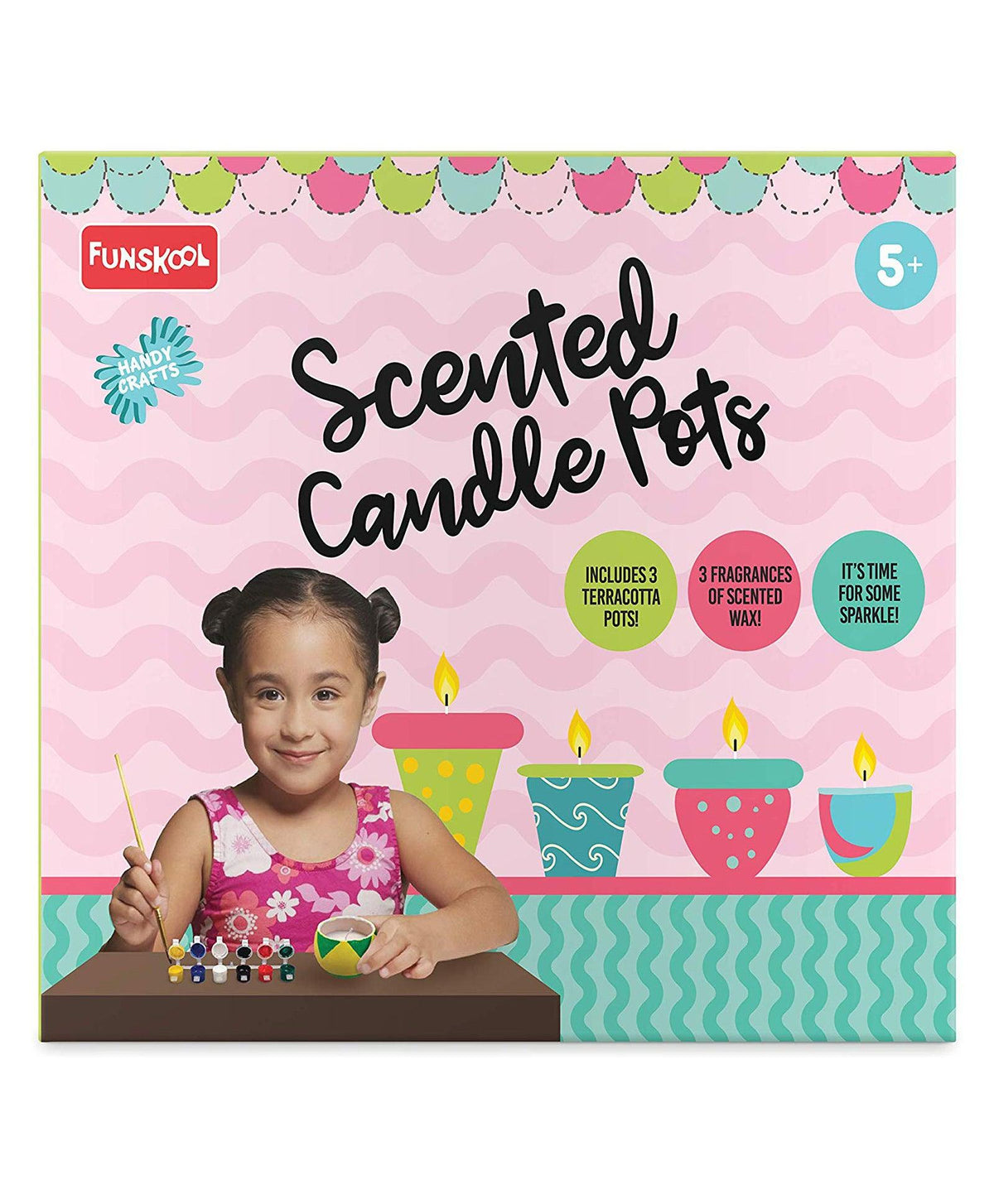 Funskool Handycrafts Scented Candle Pots - Wax Candle Maker for Ages 5+ - FunCorp India