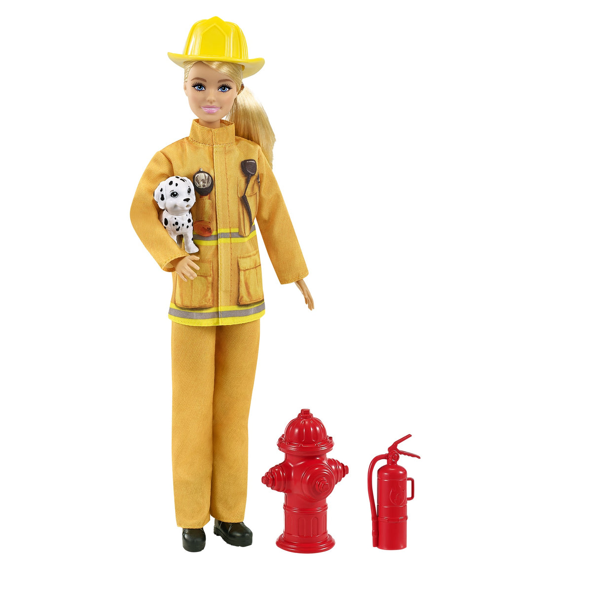 Barbie Firefighter Playset with 12 Inch Blonde Doll Role-Play Clothing & Accessories Set for Kids Ages 3 Years Old & Up