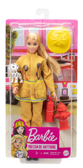 Barbie Firefighter Playset with 12 Inch Blonde Doll Role-Play Clothing & Accessories Set for Kids Ages 3 Years Old & Up