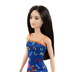 Barbie With Colorful Butterfly And Barbie Logo Print Dress & Strappy Heels - Blue - FunCorp India