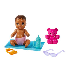 Barbie Skipper Babysitters Playset with Skipper Babysitter Curly Brunette Hair Doll, Stroller, Baby Doll & 5 Accessories for Kids Ages 3 Year & Up