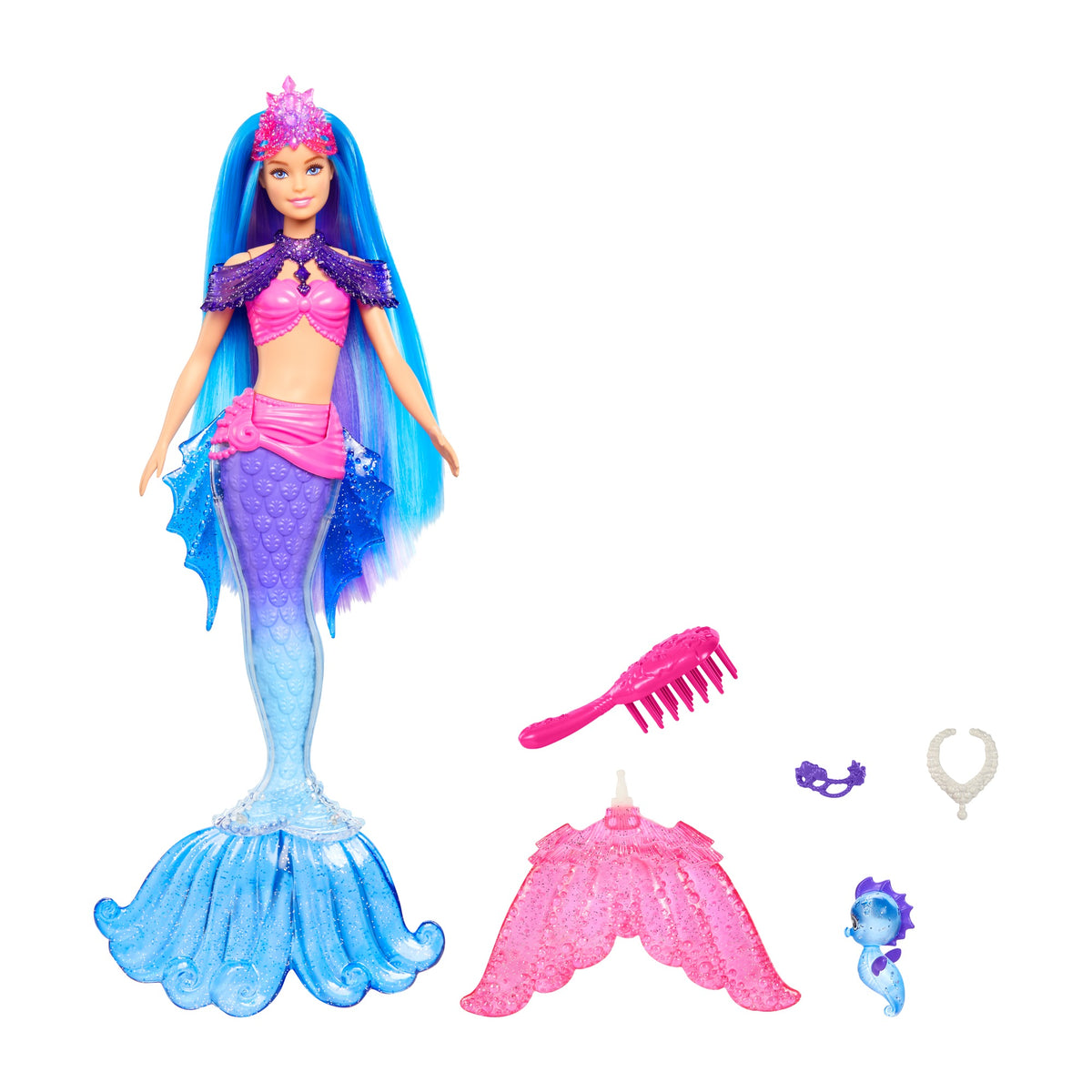 Barbie Mermaid Malibu Doll with Seahorse Pet and Accessories for Kids Ages 3+