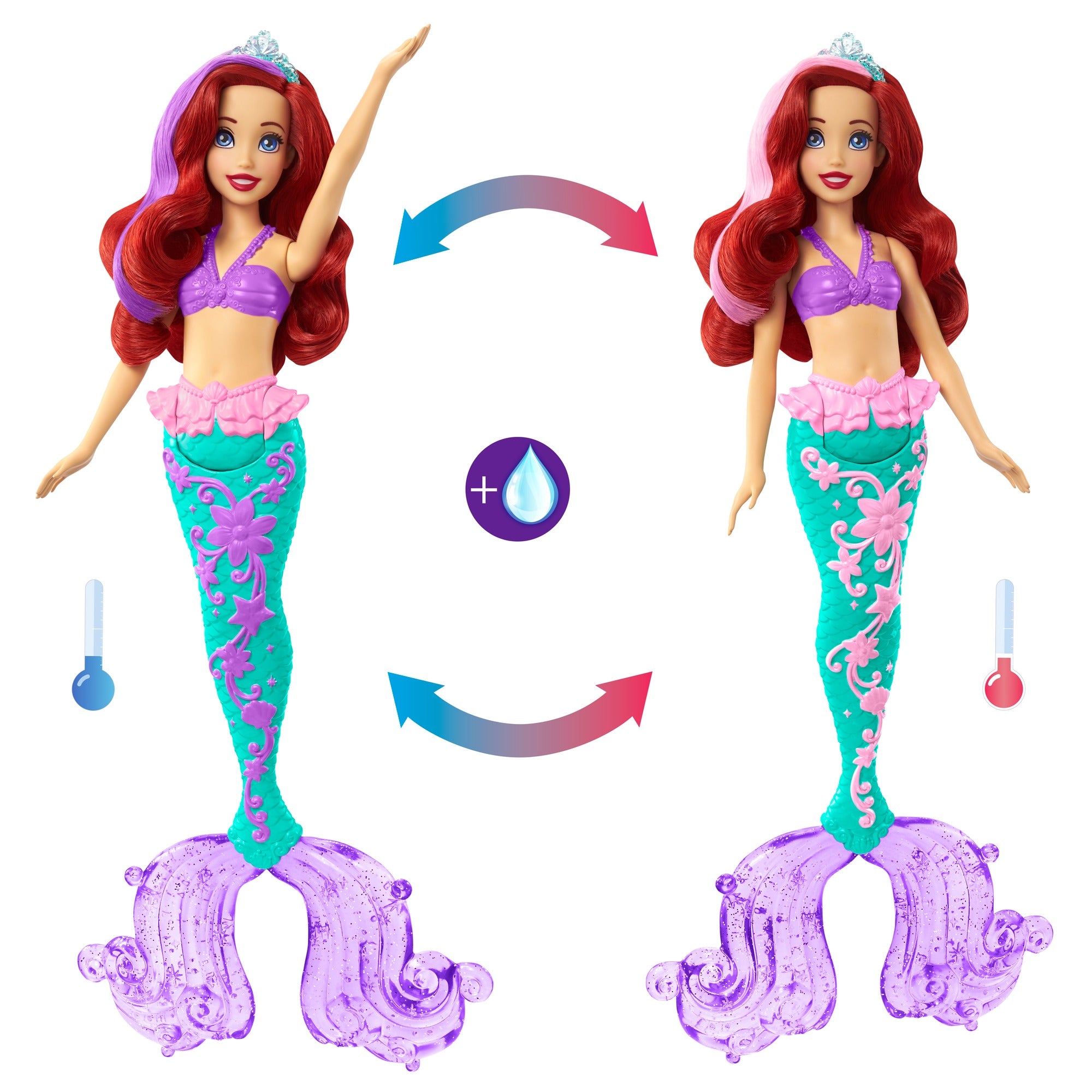 amante Cementerio harto Buy Disney Princess Ariel Mermaid Doll with Color-Change Hair and Tail,  Color Splash Water Toy Inspired by the Disney Movie for Kids Ages 3+ Online  at Best Price in India – FunCorp