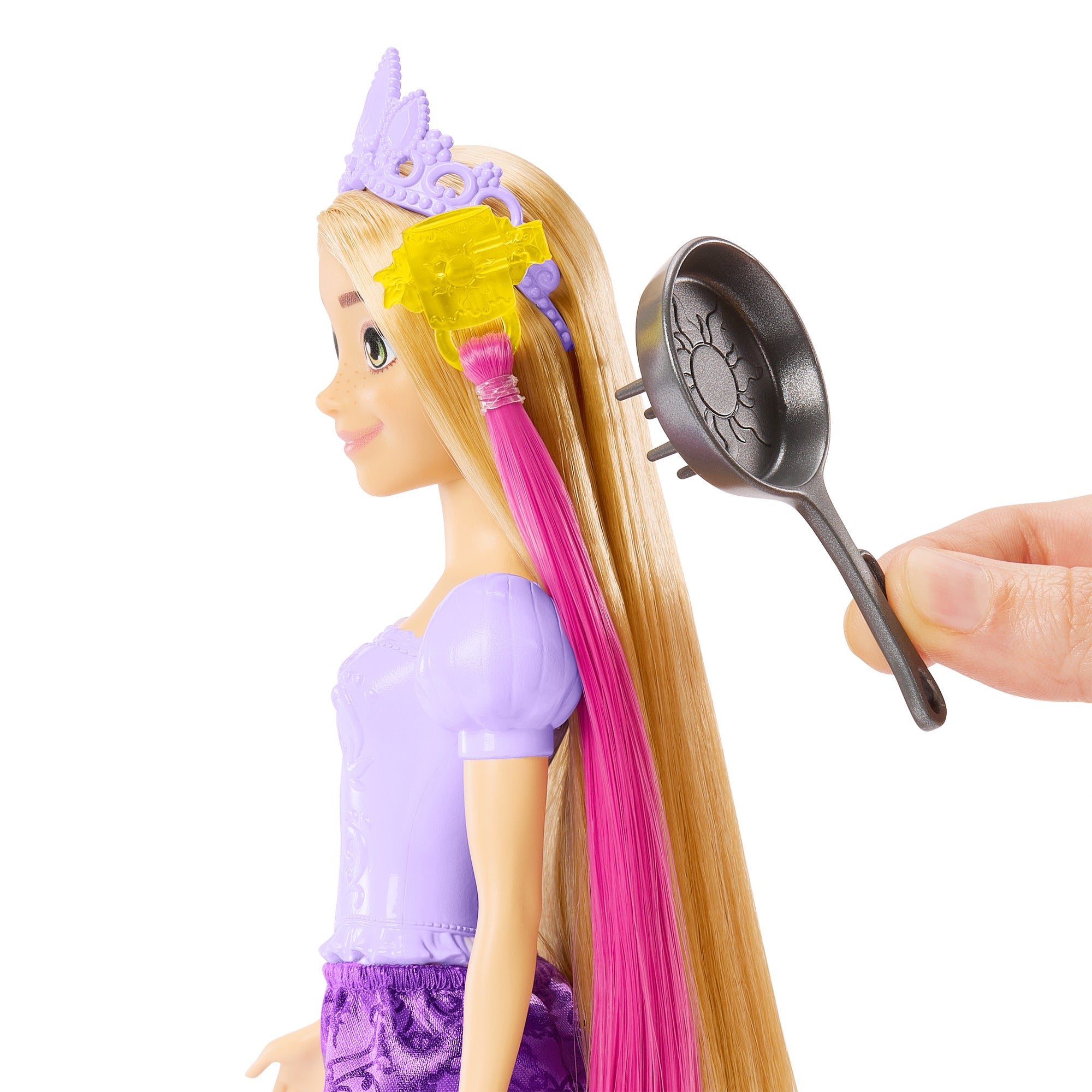 Disney Princess Rapunzel Doll with Color-Change Hair Extensions and Hair-Styling Pieces Inspired by the Disney Movie for Kids Ages 3+