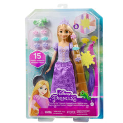 Disney Princess Rapunzel Doll with Color-Change Hair Extensions and Hair-Styling Pieces Inspired by the Disney Movie for Kids Ages 3+