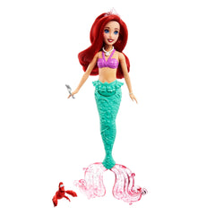 Disney Princess Ariel Mermaid Doll with Sebastian Figure and Accessories Inspired by the Disney Movie for Kids Ages 3+