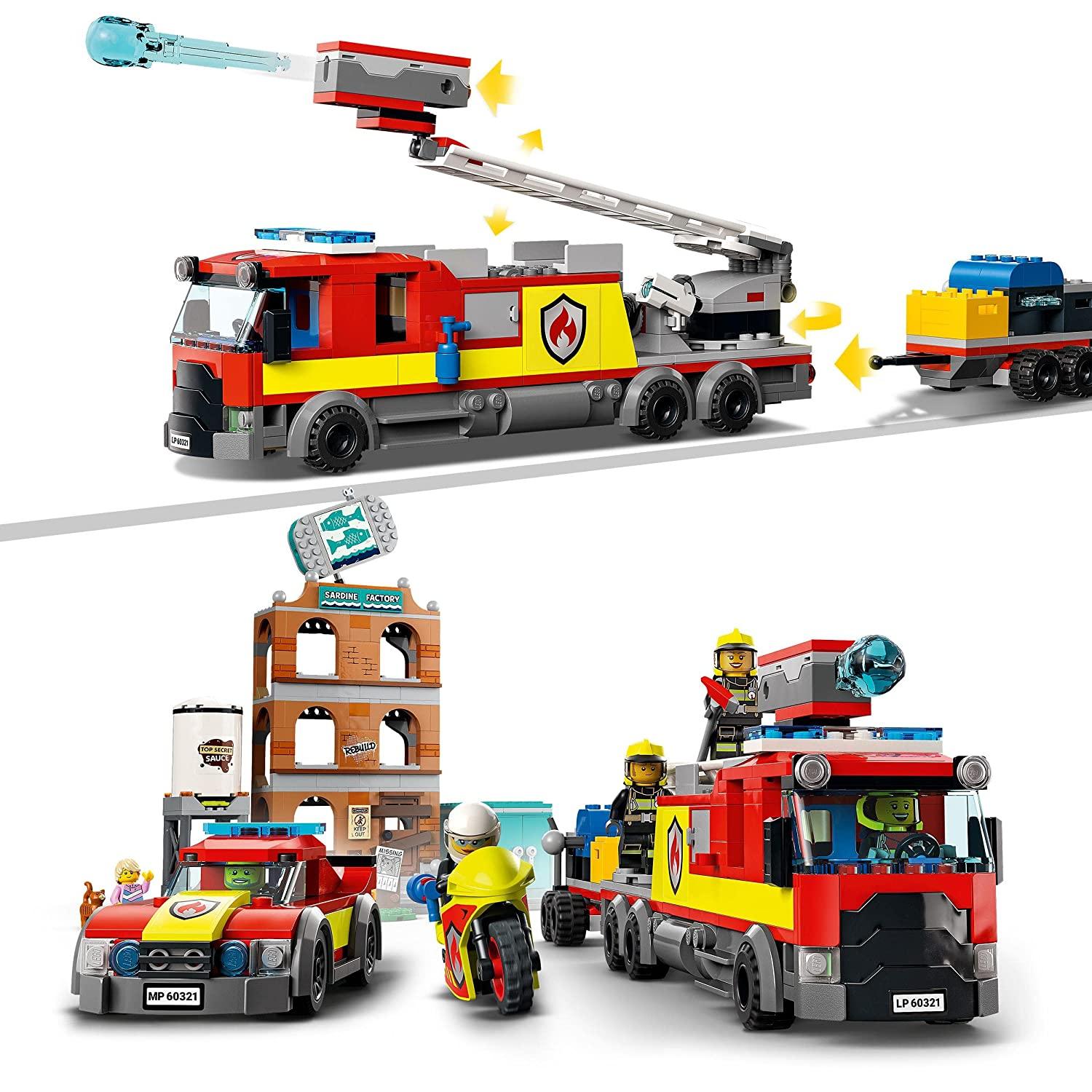 LEGO City Fire Brigade Building Kit for Ages 7+ - FunCorp India