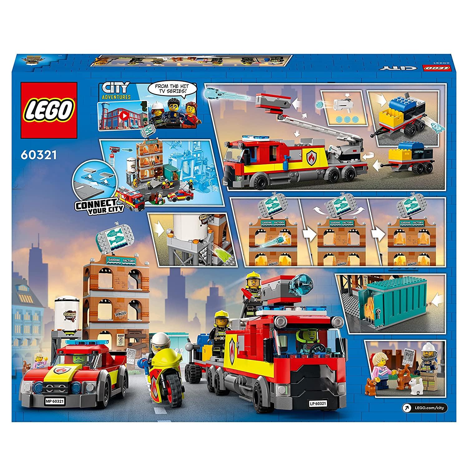 LEGO City Fire Brigade Building Kit for Ages 7+ - FunCorp India