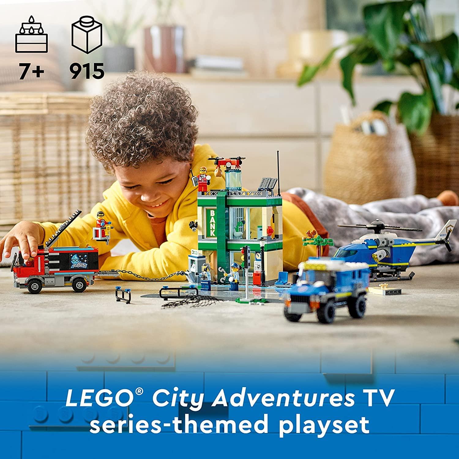 LEGO City Police Chase at The Bank Building Kit for Ages 7+ - FunCorp India