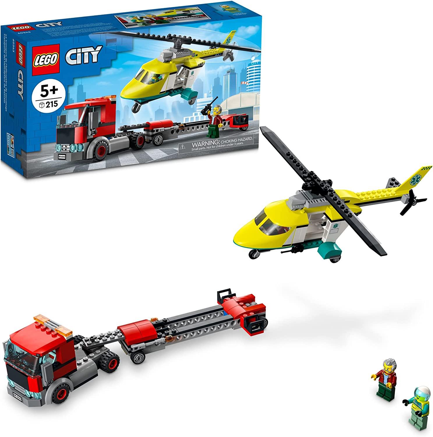 LEGO City Rescue Helicopter Transport Building Kit for Ages 5+ - FunCorp India