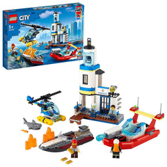 LEGO City Seaside Police and Fire Mission Building Kit for Ages 5+ - FunCorp India