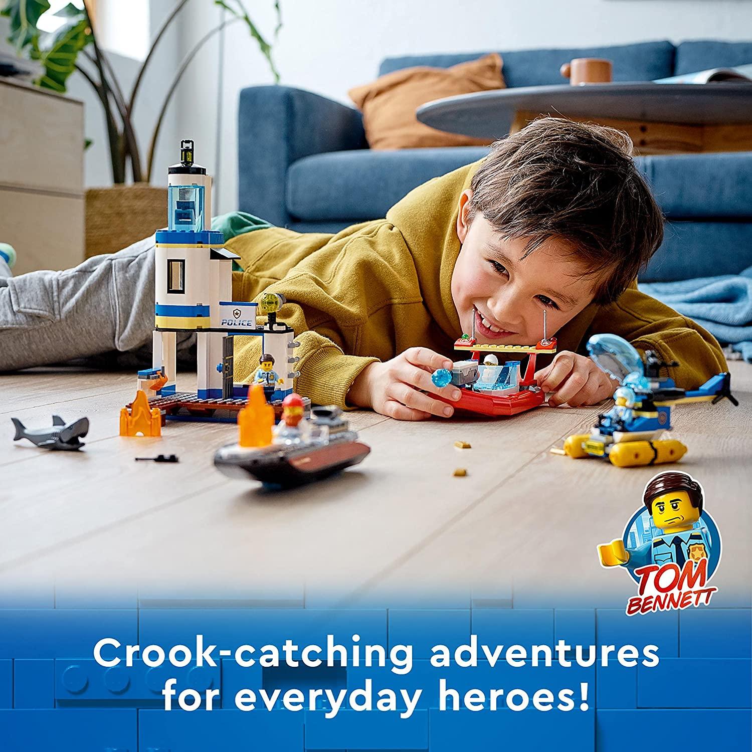 LEGO City Seaside Police and Fire Mission Building Kit for Ages 5+ - FunCorp India