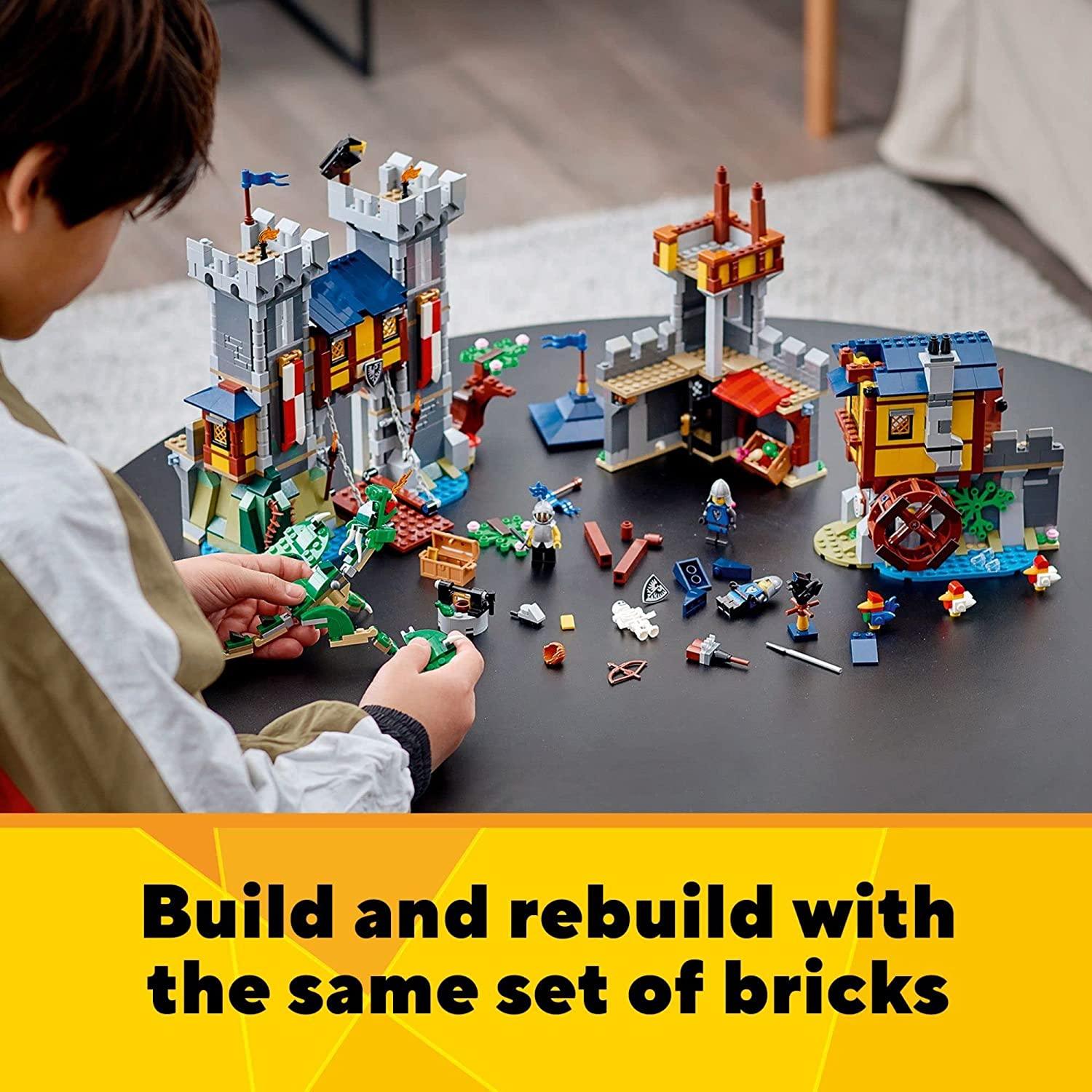 LEGO Creator 3in1 Medieval Castle Building Kit for Ages 9+ - FunCorp India