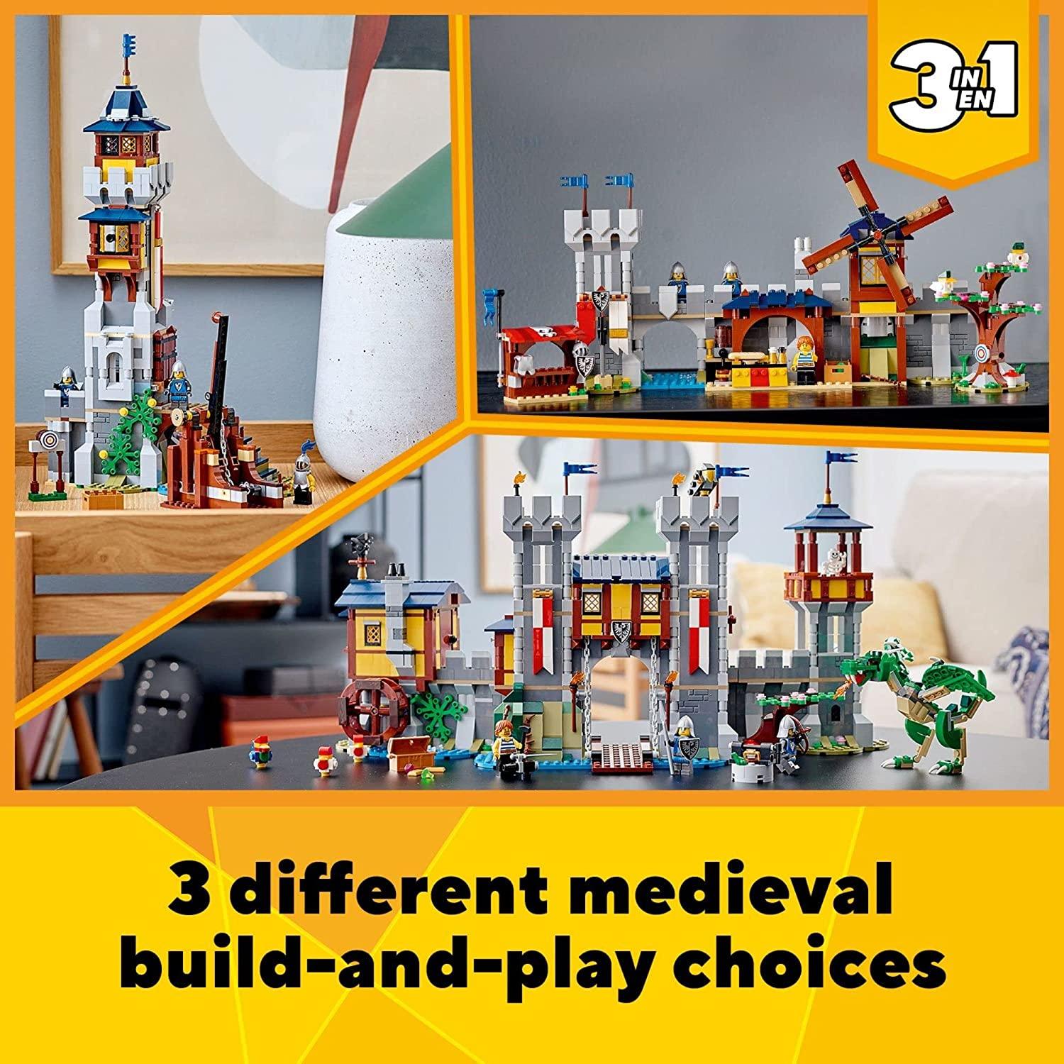 LEGO Creator 3in1 Medieval Castle Building Kit for Ages 9+ - FunCorp India