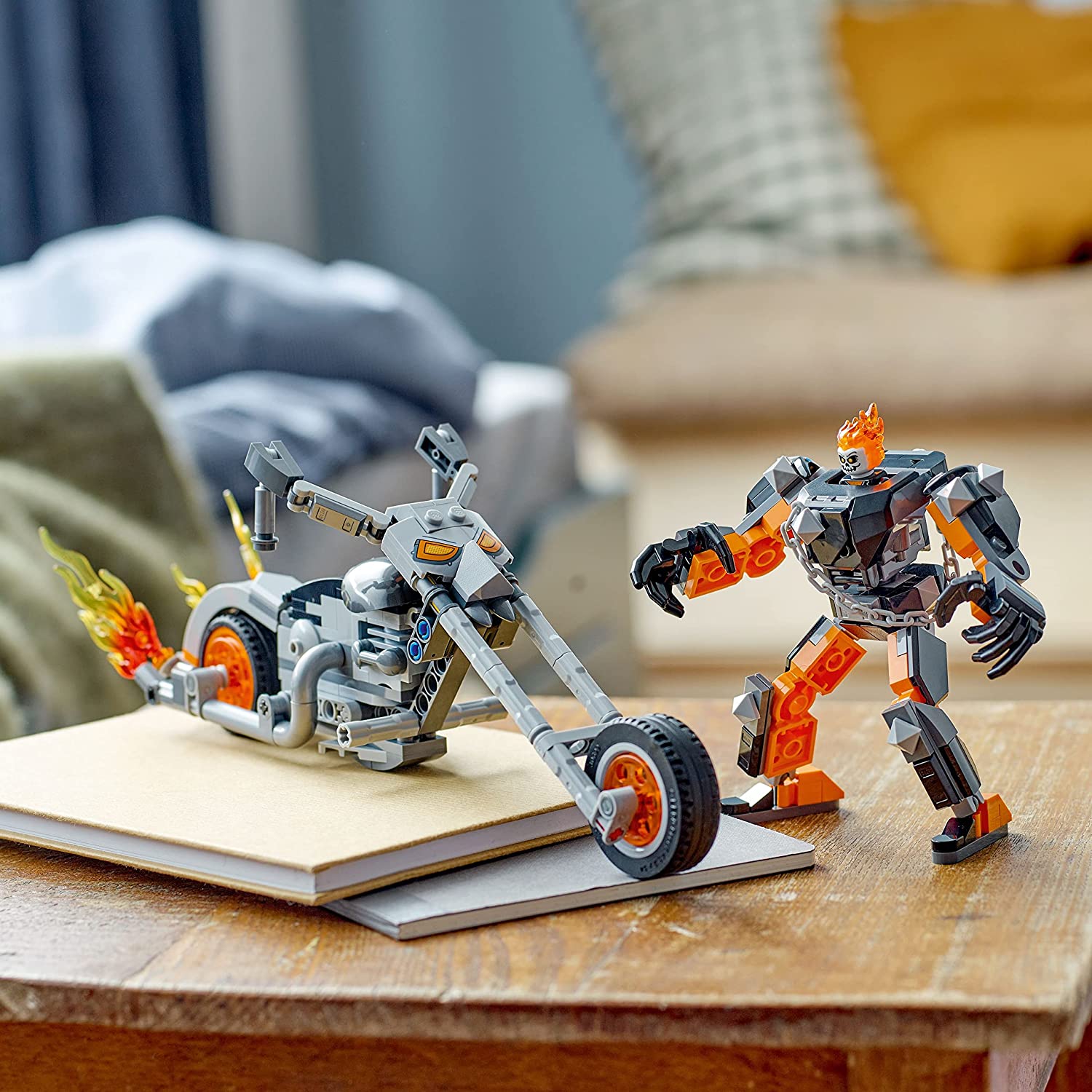 Action Figure Ghost Rider Bike Model LEGO Marvel Ghost Rider Mech