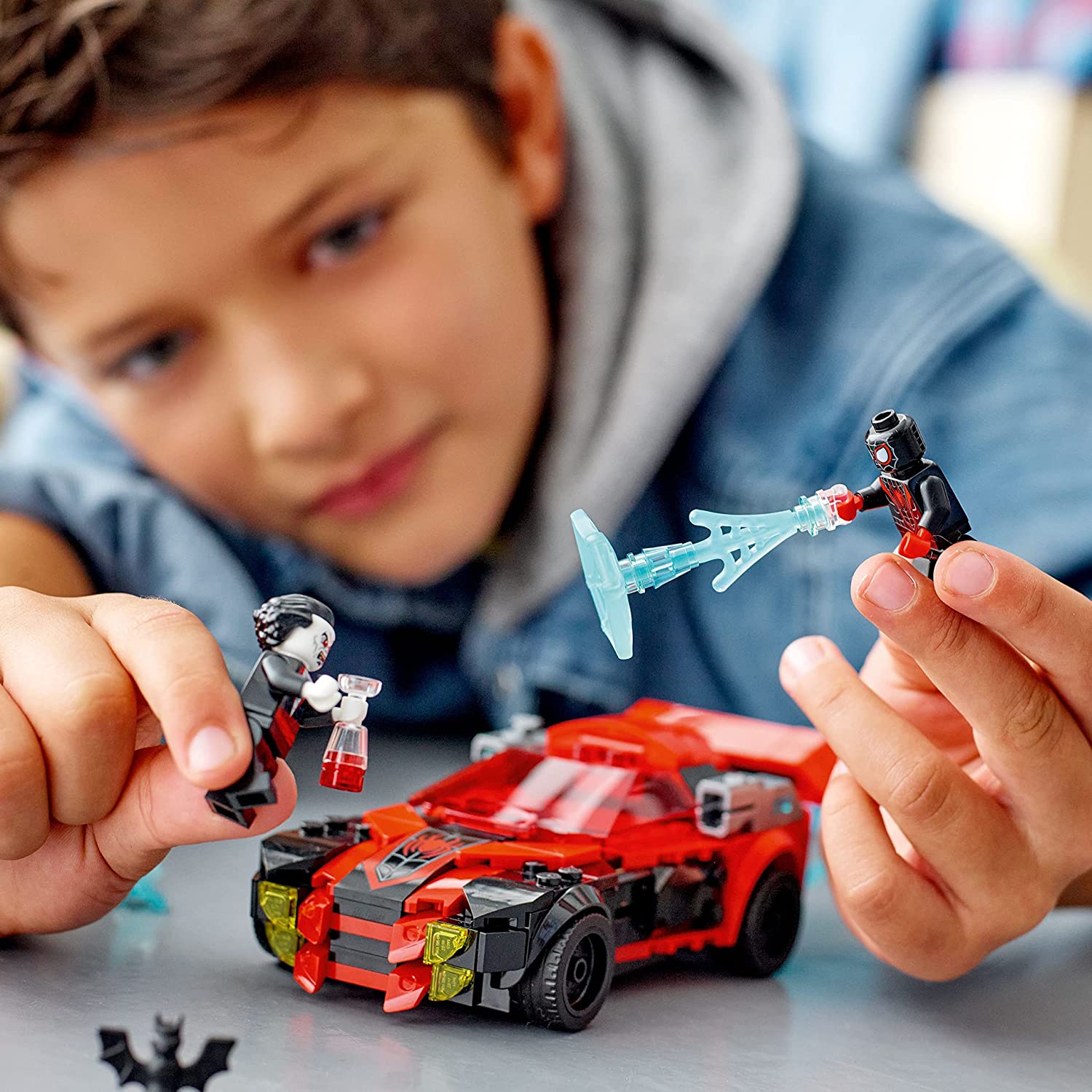 LEGO Marvel Miles Morales vs. Morbius Race Car Building Kit For Ages 7+
