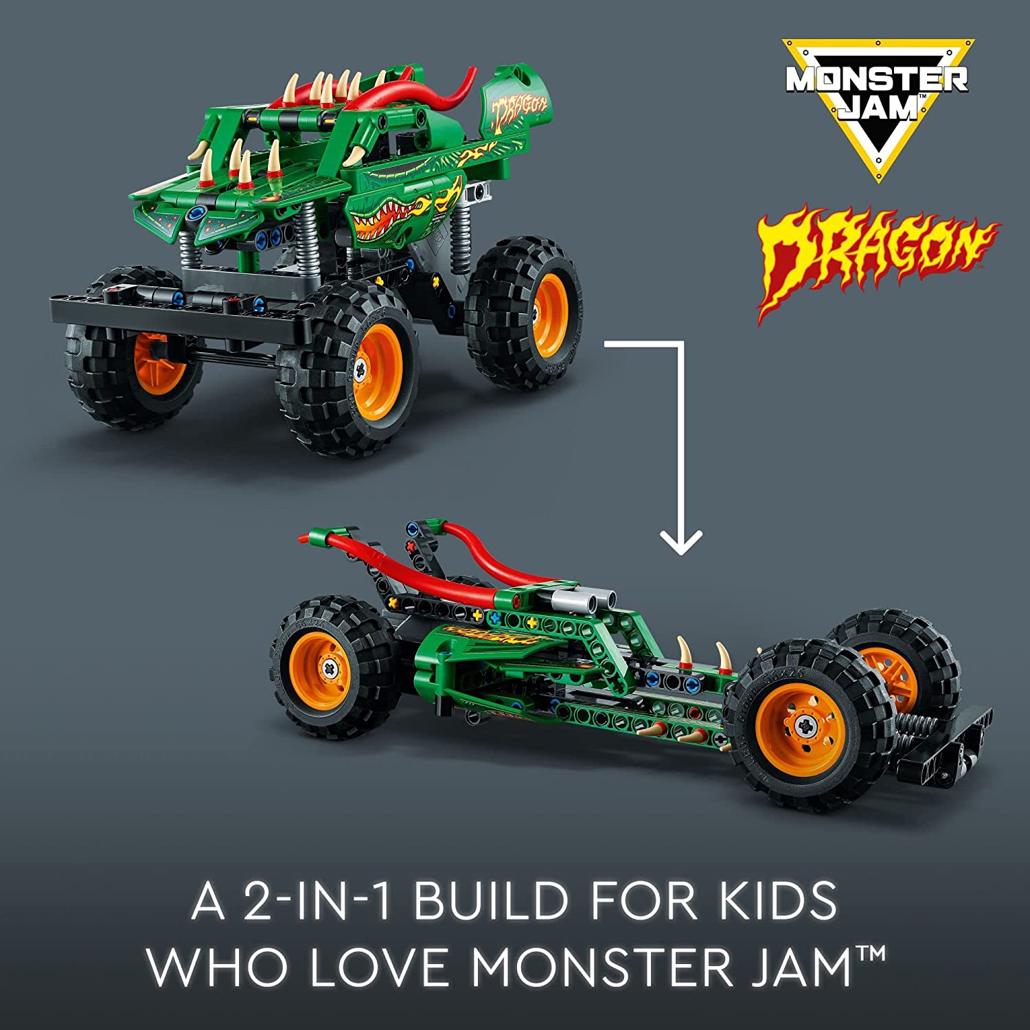Buy LEGO Technic 2in1 Monster Jam Dragon Building Kit For Ages 7+