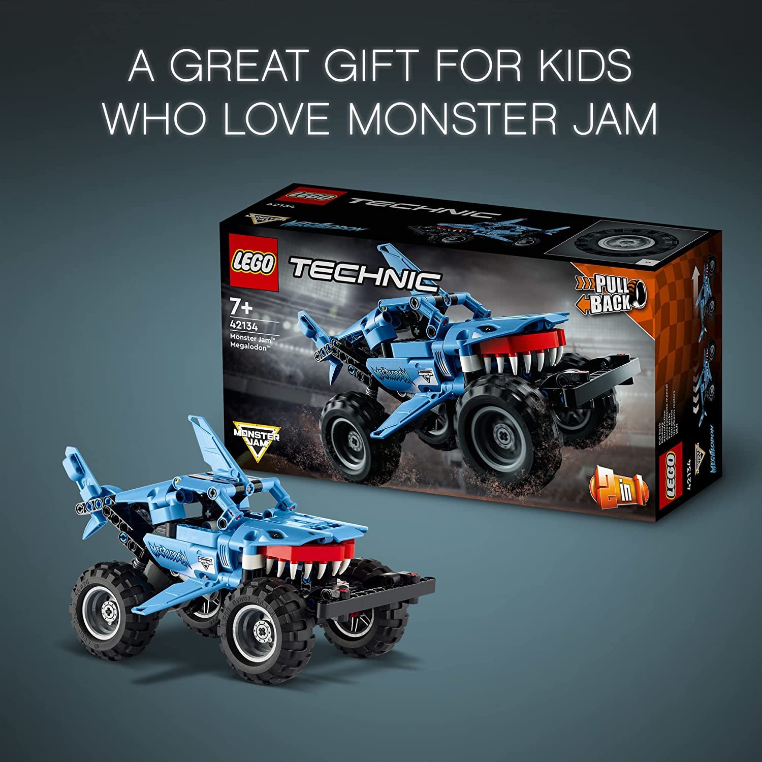LEGO Technic 2in1 Monster Jam Megalodon Building Kit For Ages 7+