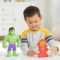 Marvel Spidey and His Amazing Friends Power Smash Hulk Face-Changing 10-inch Hulk Figure with Brick Wall Accessory Preschool Toy - FunCorp India