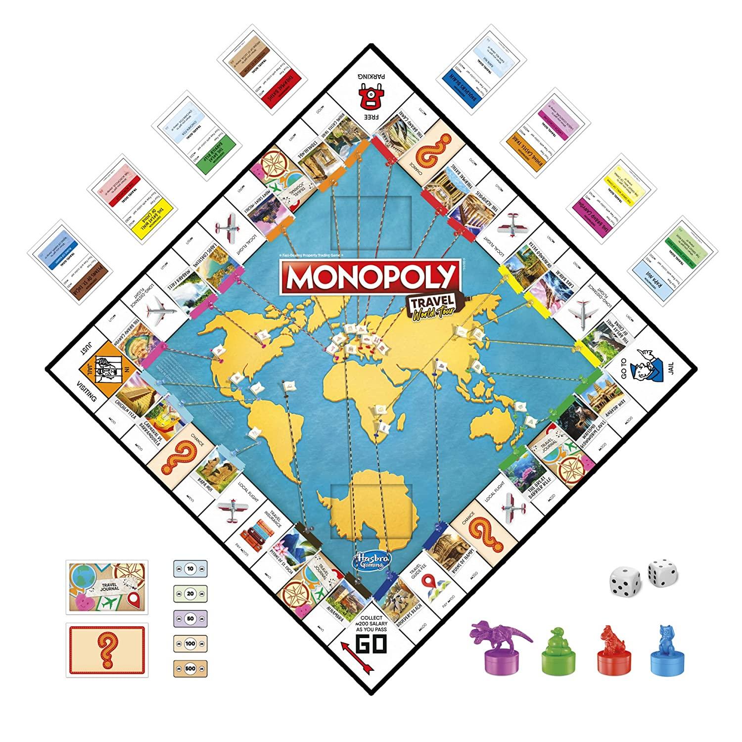 Monopoly Travel World Tour Family Board Game for Ages 8 and Up - FunCorp India