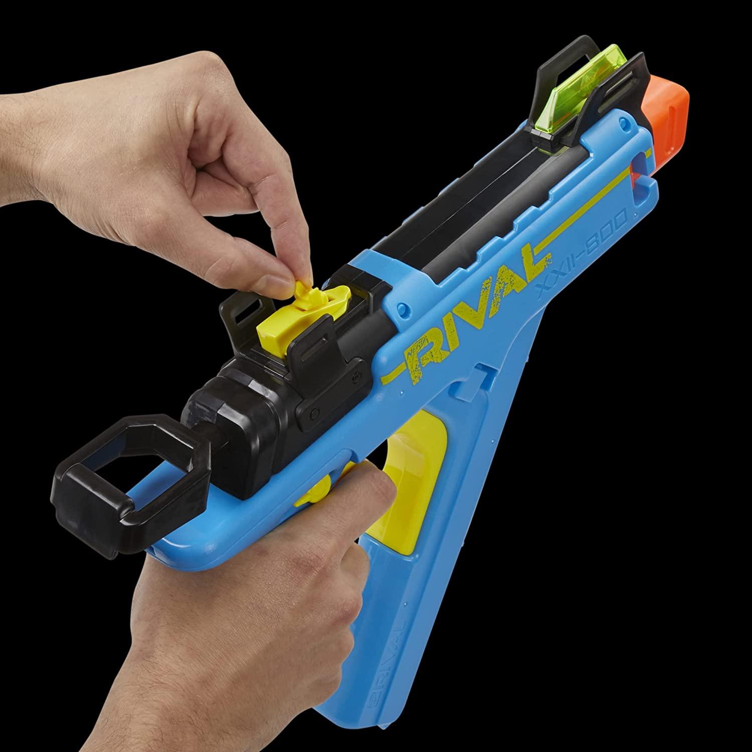 Nerf Rival Vision XXII-800 Blaster, Most Accurate Rival System, Adjustable Sight, Integrated Magazine, 8 Rival Accu-Rounds - FunCorp India