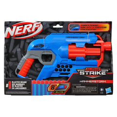 Nerf Alpha Strike Hammerstorm Blaster, Hammer-Priming Action, 8-Dart Drum, 8 Darts - FunCorp India