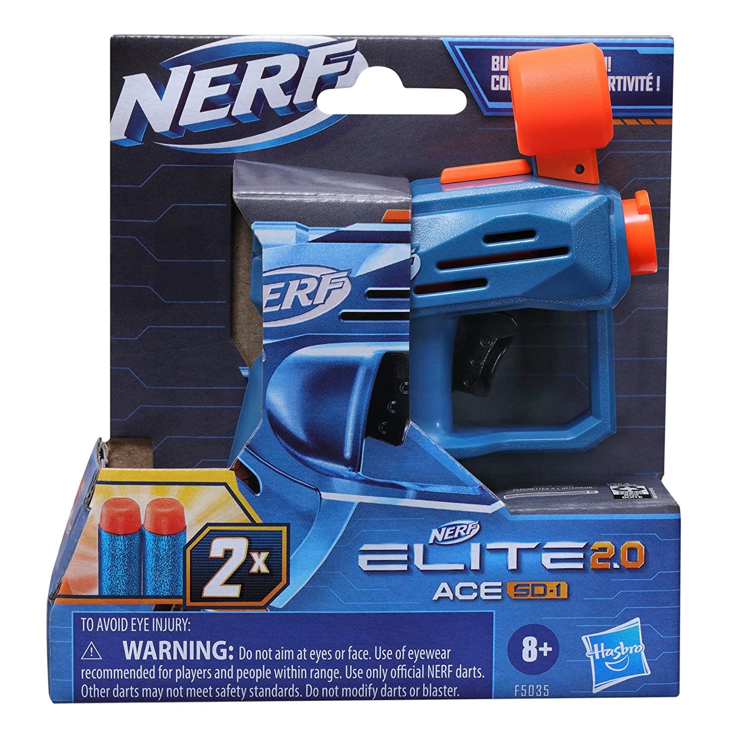 Nerf Elite 2.0 Volt SD-1 Blaster, 6 Nerf Elite Darts, Light Beam Targeting,  Dart Storage, Tactical Rails