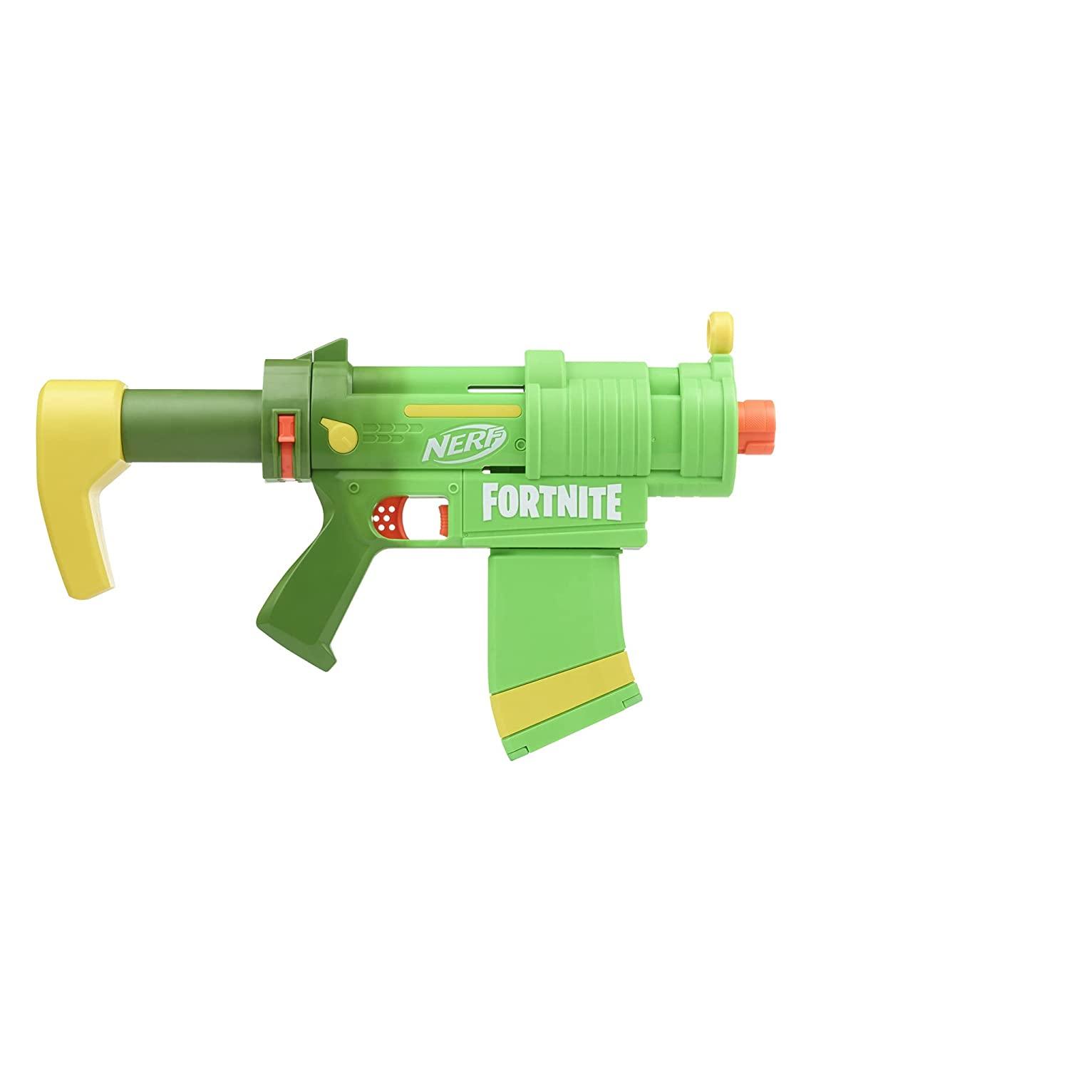 Nerf Fortnite SMG-Zesty Elite Dart Blaster,Removable Stock, Barrel and 10-Dart Clip, 10 Nerf Elite Darts - FunCorp India