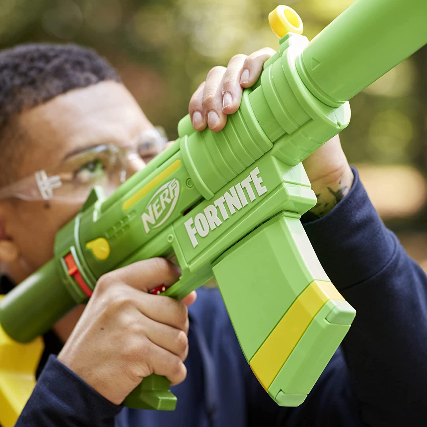 Nerf Fortnite SMG-Zesty Elite Dart Blaster,Removable Stock, Barrel and 10-Dart Clip, 10 Nerf Elite Darts - FunCorp India
