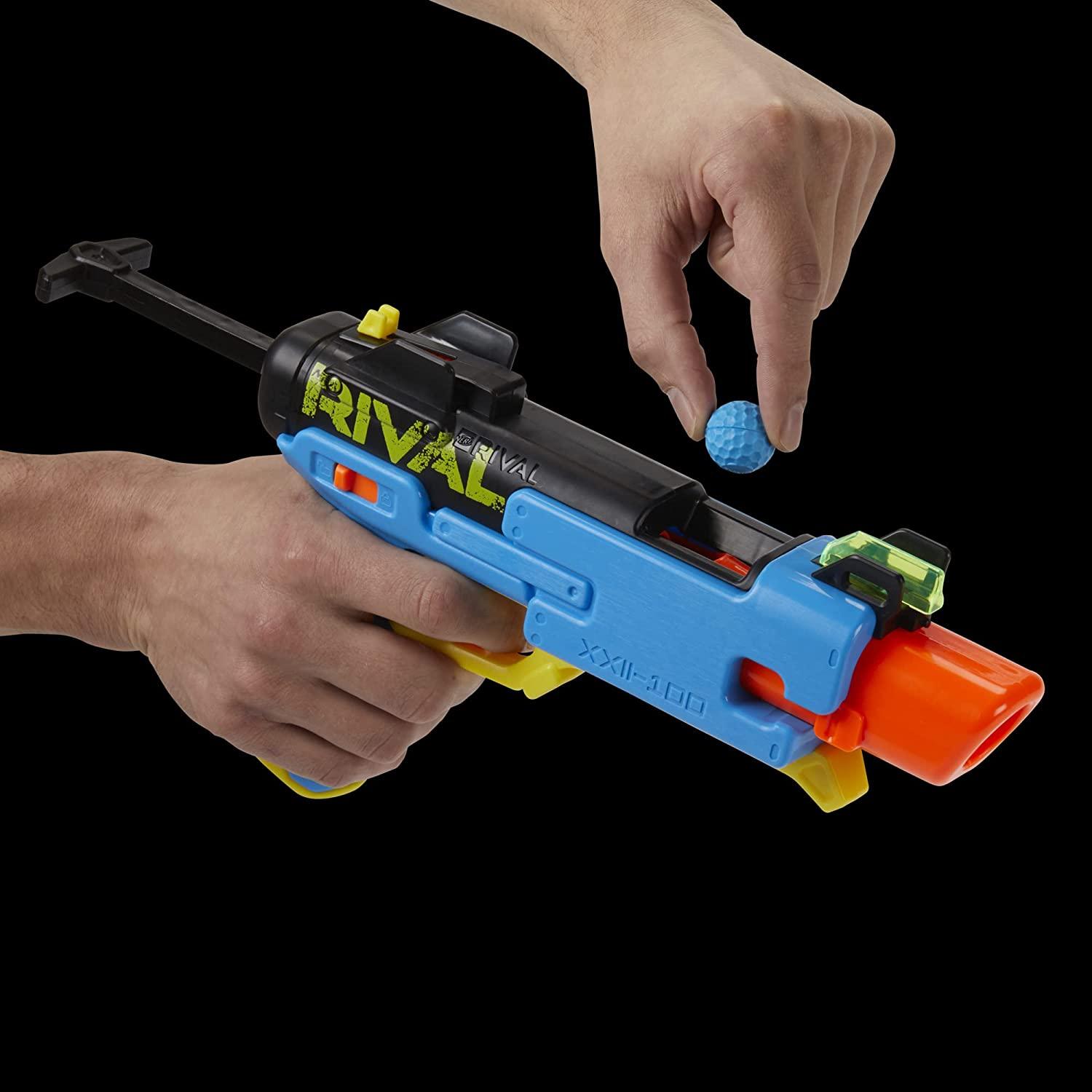 Nerf Rival Fate XXII-100 Blaster, Most Accurate Nerf Rival System, Adjustable Rear Sight, Breech Load, Includes 3 Nerf Rival Accu-Rounds - FunCorp India