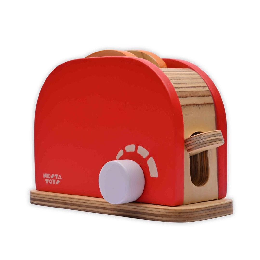 Nesta Toys Wooden Bread Pop-up Toaster - Kitchen Cooking Toy for Ages 3+ - FunCorp India