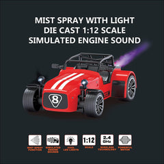 Playzu Classic Remote Control Die Cast With Mist Spray Racing Car – Red - FunCorp India