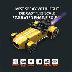 Playzu Classic Remote Control Die Cast With Mist Spray Racing Car – Yellow - FunCorp India