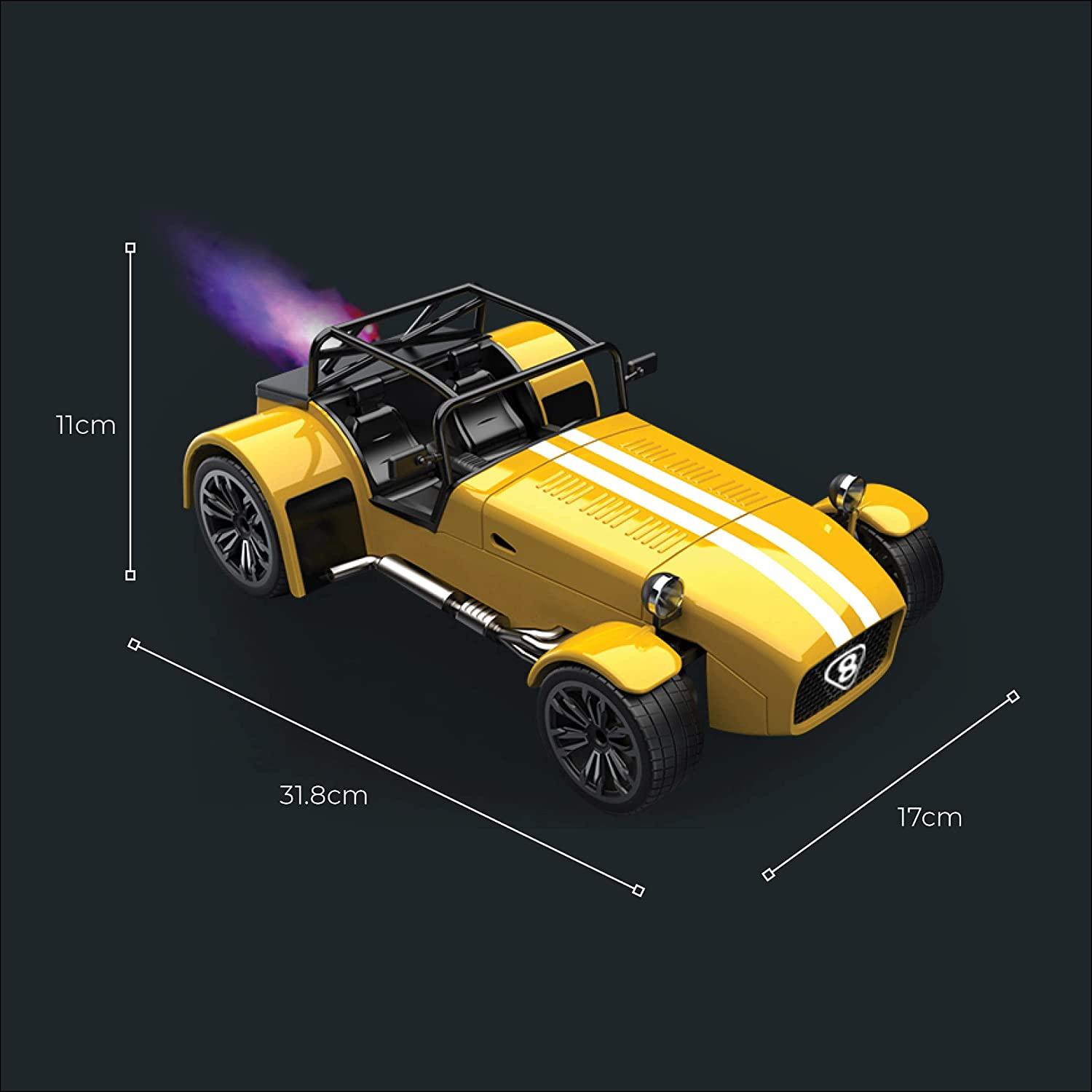 Playzu Classic Remote Control Die Cast With Mist Spray Racing Car – Yellow - FunCorp India