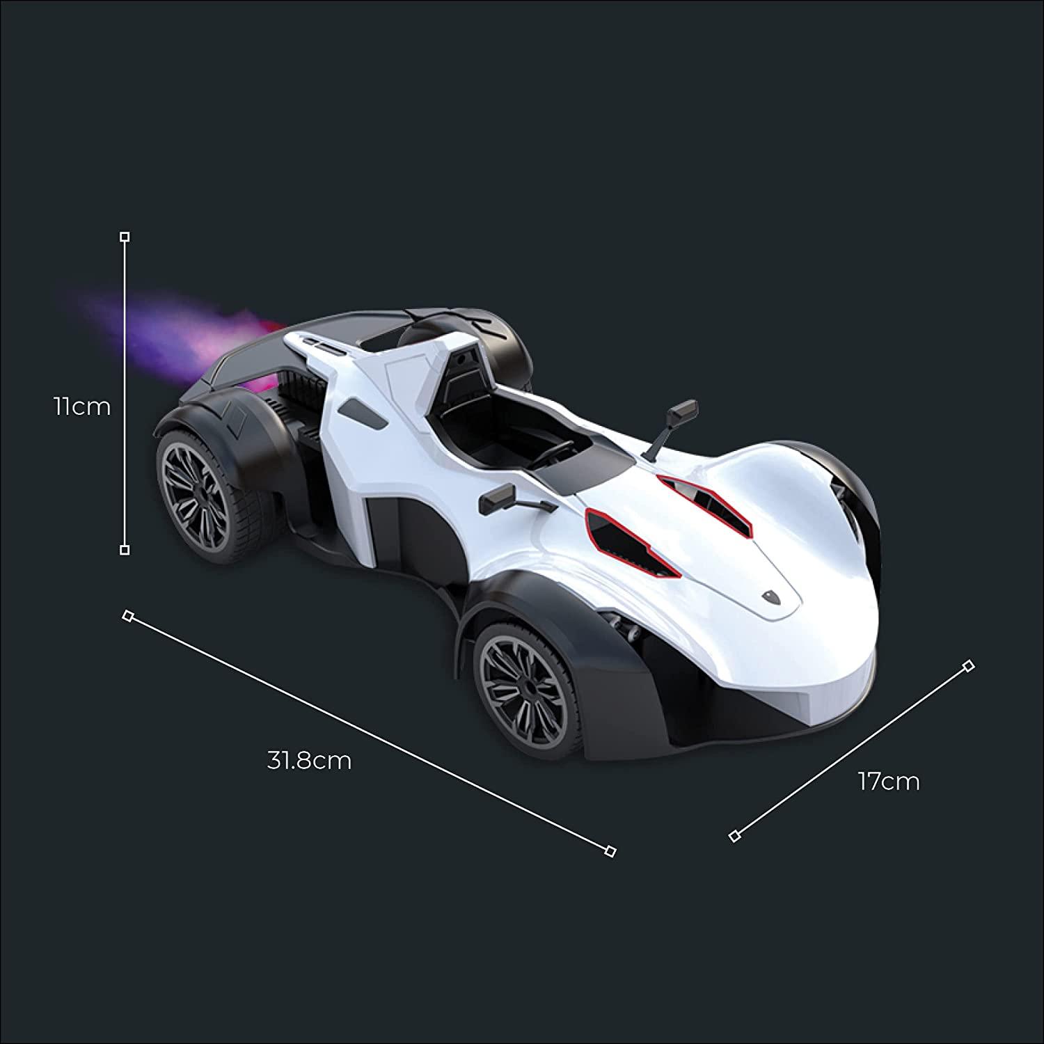 Playzu Sports Remote Control Die Cast With Mist Spray Racing Car – White - FunCorp India
