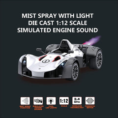 Playzu Sports Remote Control Die Cast With Mist Spray Racing Car – White - FunCorp India
