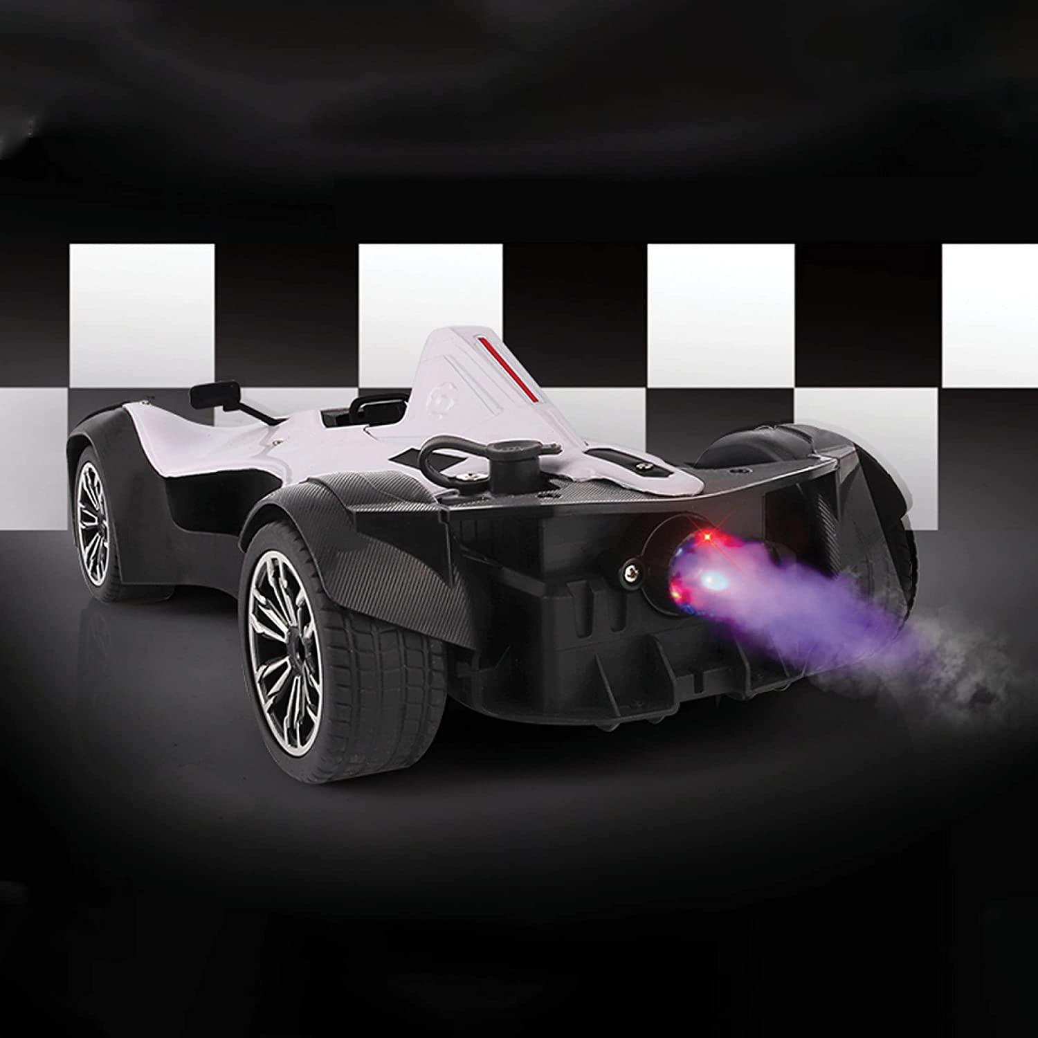Playzu Sports Remote Control Die Cast With Mist Spray Racing Car – White - FunCorp India