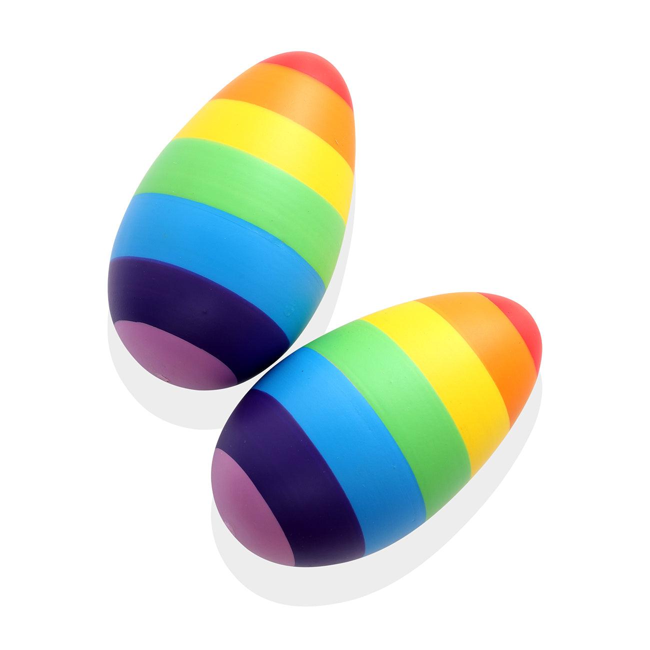 Nesta Toys Rainbow Wooden Egg Shaker - Rattle Toy for New Born Babies & Toddlers - FunCorp India