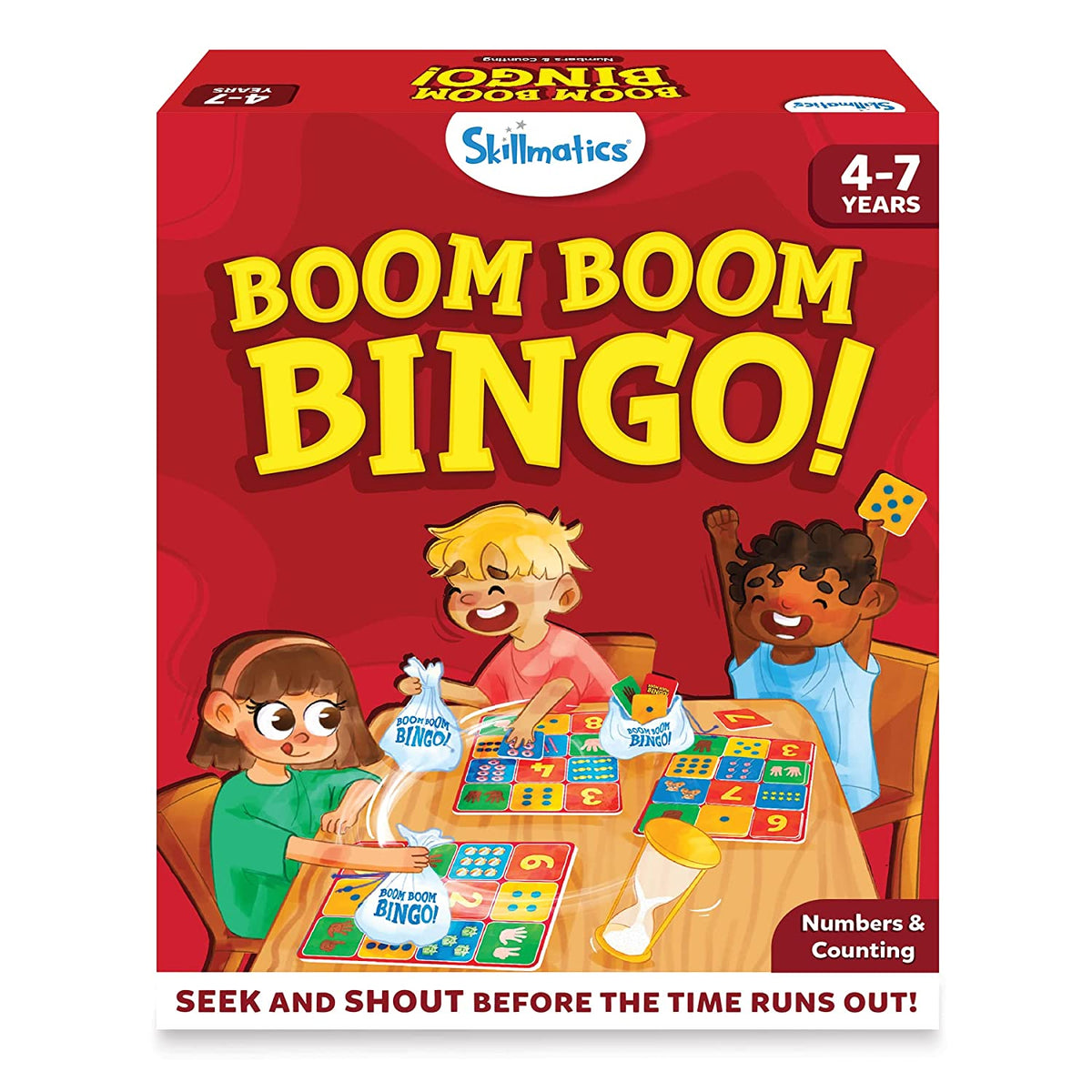 Skillmatics Boom Boom Bingo! Numbers & Counting - Board Game For Ages 4-7 Years