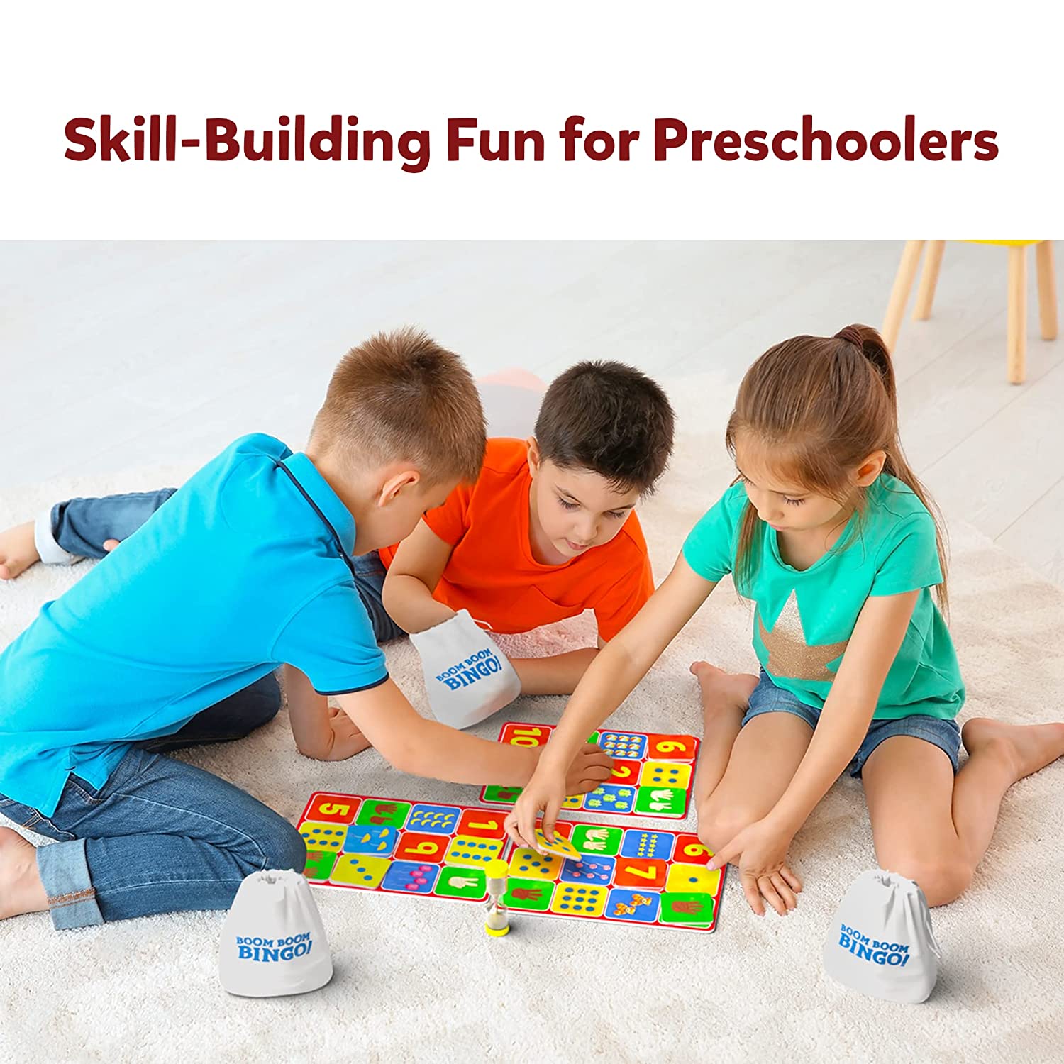 Skillmatics Boom Boom Bingo! Numbers & Counting - Board Game For Ages 4-7 Years