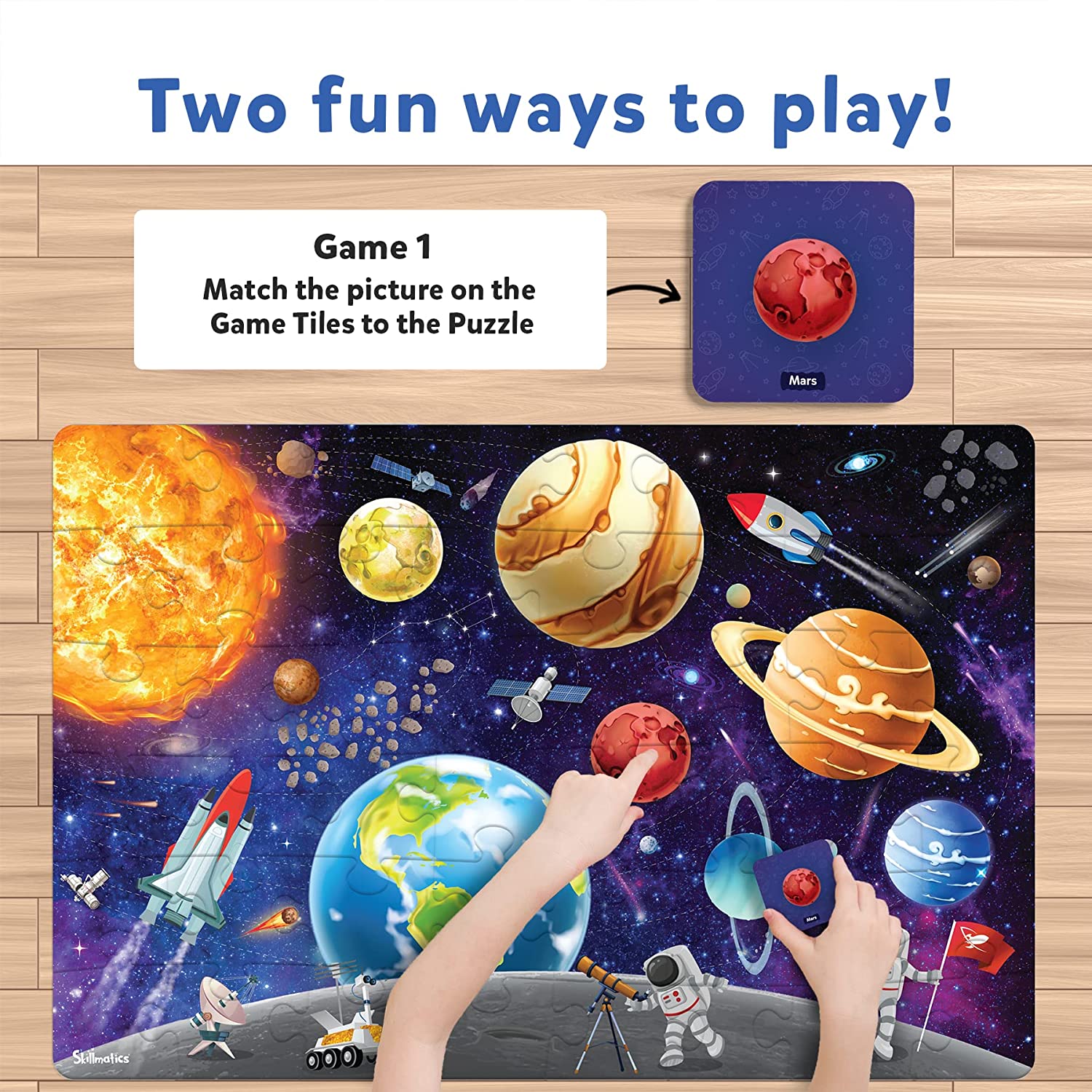 Skillmatics Piece & Play Up in Space - Educational Floor Puzzle & Game for Ages 3-7 Years