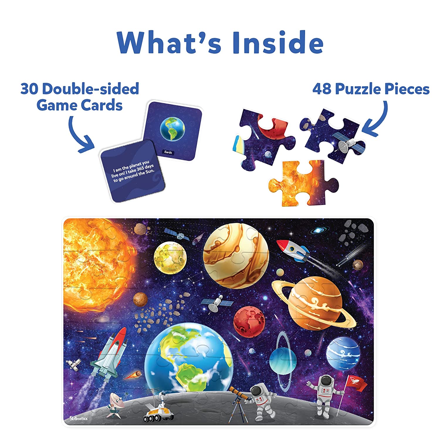 Skillmatics Piece & Play Up in Space - Educational Floor Puzzle & Game for Ages 3-7 Years