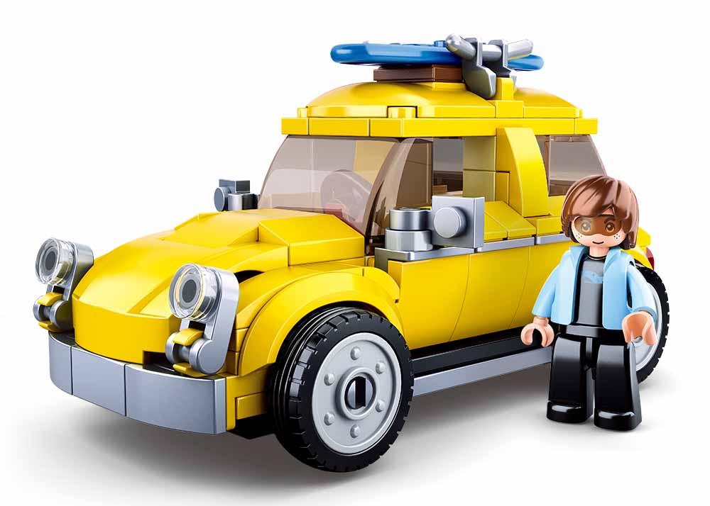 Sluban Beetle Car Yellow Building Blocks for Ages 6+