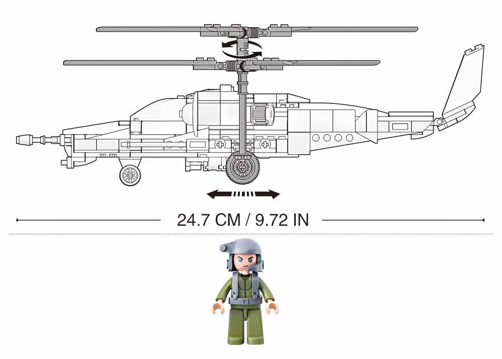 Sluban Ka-50 Black Shark Combat Helicopter Building Blocks For Ages 6+